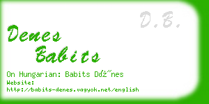 denes babits business card